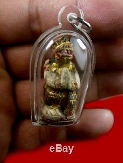 Hanuman, Wood LP BOON Thai Real Antique Magic Amulet For Money Good Lucky Buddha