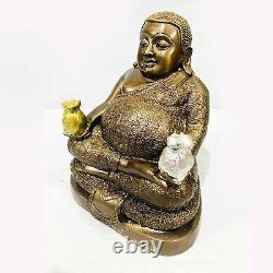 Happiness Buddha Statue Sankajai Treasure Wealth Lp Hong Be2553 Thai Amulet 5058