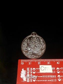 Hindu Collectible God Brahma Buddha Back Swan Coin Real Code Thai Pattern Amulet