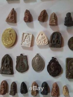 Huge Lot Thai Buddha Buddhist Amulet Pendant Coin Bracelet Luck Temple Thailand