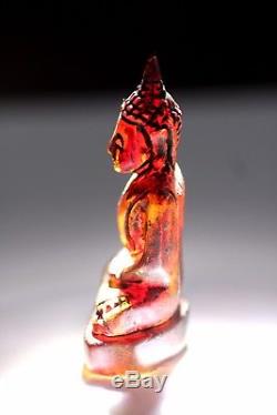 Important Rock Crystal Old Seated Thai Buddha Cupped Hands Cabinet Piece Loi08C