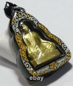 Invulnerable Safe Thai amulet Buddha talisman Pumped Statue of LP AJ Chanai 1