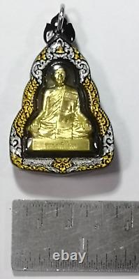 Invulnerable Safe Thai amulet Buddha talisman Pumped Statue of LP AJ Chanai 1