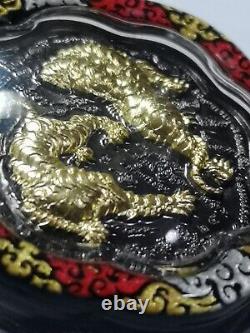 Invulnerable Thai amulet Buddha talisman 2 Headless Tigers Pra AJ LP Chanai 3