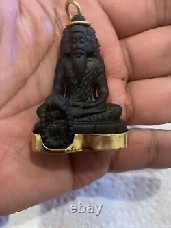 Khmer, Thai, Laos Buddha Make Of Powerful Stone And 14k Gold