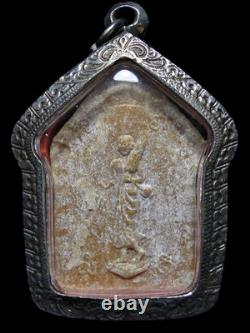 Khun Pan LP Kuai BE2500-2505 Rear with Low-Relief Phra Sivali Thai Buddha Amulet