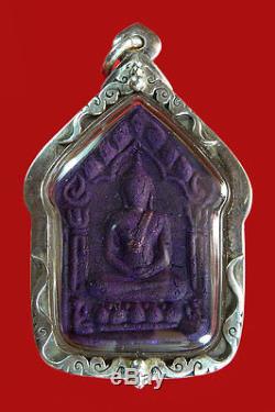 Khunpaen Prai Phannigar Wat Sanpramoung No18 Silver Case Buddha Real Thai Amulet