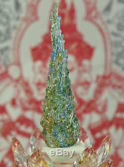 King Phaya Kaew Rattanachart Leklai rainbow crystal Thai Buddha MINERAL Amulet