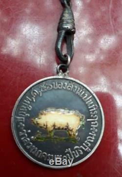 King RAMA 5 Silver Coin Thai Buddha Amulet Best For Lucky Talisman Powerful