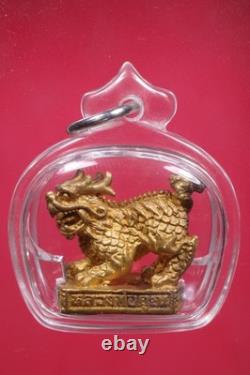 Kirin Luang Por Koon Wat Banrai Be. 2538, Thai Buddha Amulet & Certificate Card