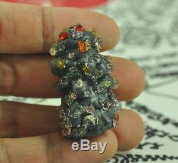 Kod Phee + LEKLAI Kaew stone crystal Mass Natural Lp Somporn Thai buddha Amulet