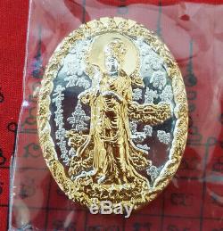 Kwan Yin Yant Coin Buddha Bless Ajarn Mom Thai Amulet Good Luck Wealth Success