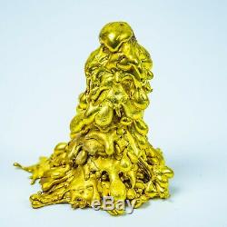 LEKLAI THONGPLALAI gold CORE protect magic lucky Rare thai buddha amulet 964