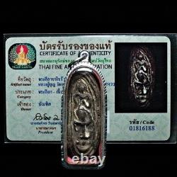 LP Boon Cross-Legged Leela Buddha Raised Low Relief Tho Yantra Buddhist Pendant