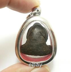 LP KRON PIDTA IN 1950s CLOSE EYES BUDDHA CRON TOK RAJA THAI AMULET LUCKY PENDANT