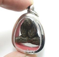 LP KRON PIDTA IN 1950s CLOSE EYES BUDDHA CRON TOK RAJA THAI AMULET LUCKY PENDANT