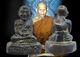 LP Khamphan Amulet Leklai Thai Buddha Black 7 Color Rainbow Wealth Natural Holy