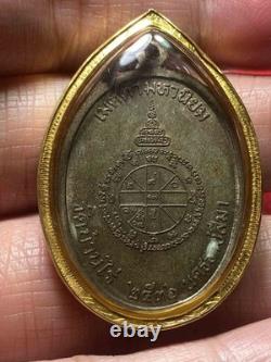 LP Koon Wat Ban Rai Genuine, Coin Nava Thai Amulet Buddha BE 2536, Gold frame