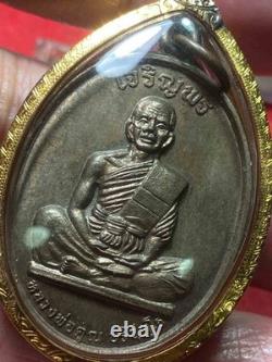 LP Koon Wat Ban Rai Genuine, Coin Nava Thai Amulet Buddha BE 2536, Gold frame