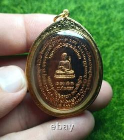 LP Mun Phurithatto and Phra Upakut talisman yan gold frame, Thai amulet buddha
