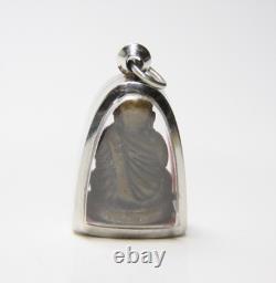 LP Ngern Brass Thai Buddha Amulet Pendant Wat Bangklan Temple Charm