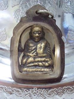 LP Ngern Pim Keeta Statue Old Case Talisman Magic Thai Buddha Amulet Antique