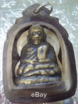 LP Ngern Pim Keeta Statue Old Case Talisman Magic Thai Buddha Amulet Antique
