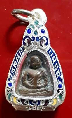 LP Ngern Wat Bangklan, Phim Job Lek, Thai Amulet Buddha, Lucky Pendant, BE. 2460