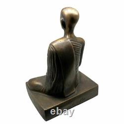 LP Phrom Thai Buddhist Monk Statue Amulet Seated Meditate Buddha Charm 8 Rare