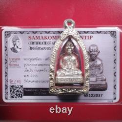 LP Thong Suk Wat Tanod Loung BE 2555. Thai buddha amulet & Card #8