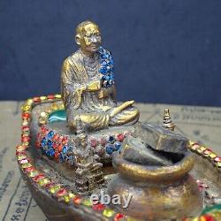 LP Toh Statue Somdej Naga Eye Thai Amulet Buddha Monk Rare Vintage Buddhism