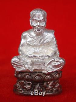 LP Tuad Silver Kring Karuntan LP Keiw Thai Buddha Amulet Magic Luck Fortune Rich