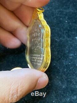 LUCKY Thai Buddha Amulet Pendant 18k Solid Gold Case