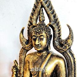 Large 30cm Buddha Chinnaraj Statue Lucky Rich Fortune Old Gold Thai Amulet 17570