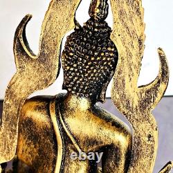 Large 30cm Buddha Chinnaraj Statue Lucky Rich Fortune Old Gold Thai Amulet 17570