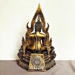 Large 30cm Buddha Chinnaraj Statue Lucky Rich Fortune Old Gold Thai Amulet 17570