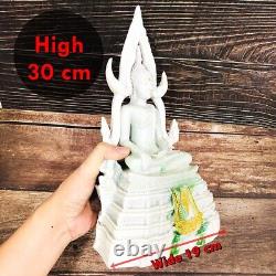 Large Buddha Chinnaraj Statue Marble Fiber Glass Mass Chant Thai Amulet #16071