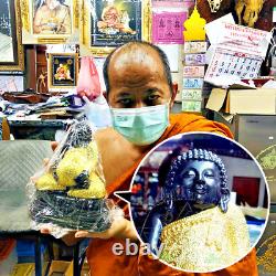 Large Happy Fat Buddha Statue Meditation Gold Sankajai Lp Pern Thai Amulet #9072