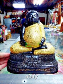 Large Happy Fat Buddha Statue Meditation Gold Sankajai Lp Pern Thai Amulet #9072