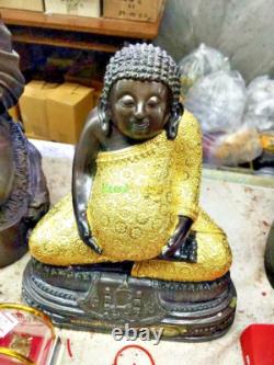 Large Happy Fat Buddha Statue Meditation Gold Sankajai Lp Pern Thai Amulet #9072