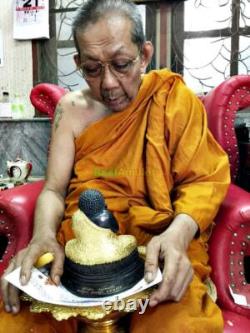 Large Happy Fat Buddha Statue Meditation Gold Sankajai Lp Pern Thai Amulet #9072