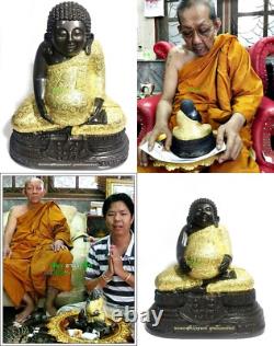 Large Happy Fat Buddha Statue Meditation Gold Sankajai Lp Pern Thai Amulet #9072