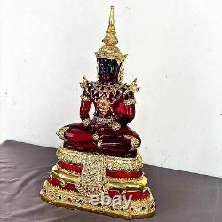 Large Meditation Buddha Statue Red Gold Armor Lucky Magic Thai Amulet 50cm 17661