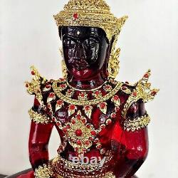 Large Meditation Buddha Statue Red Gold Armor Lucky Magic Thai Amulet 50cm 17661