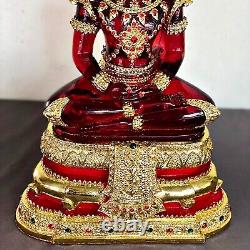 Large Meditation Buddha Statue Red Gold Armor Lucky Magic Thai Amulet 50cm 17661