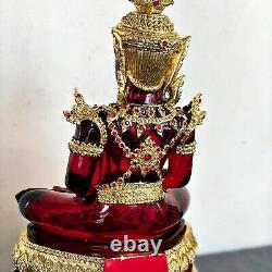 Large Meditation Buddha Statue Red Gold Armor Lucky Magic Thai Amulet 50cm 17661