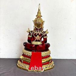 Large Meditation Buddha Statue Red Gold Armor Lucky Magic Thai Amulet 50cm 17661