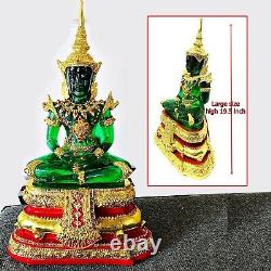 Large Meditation Emerald Buddha Statue Green Summer Armor 49cm Thai Amulet #0200