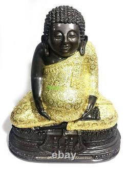 Large Thai Amulet Happy Fat Buddha Statue Meditation Gold Sankajai Lp Pern #9072