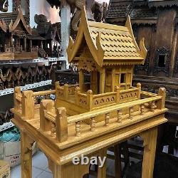 Large Thai Spirit House SanPraPhum Handmade Teak Wood New House Buddha Amulet